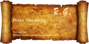 Rusz Gergely névjegykártya